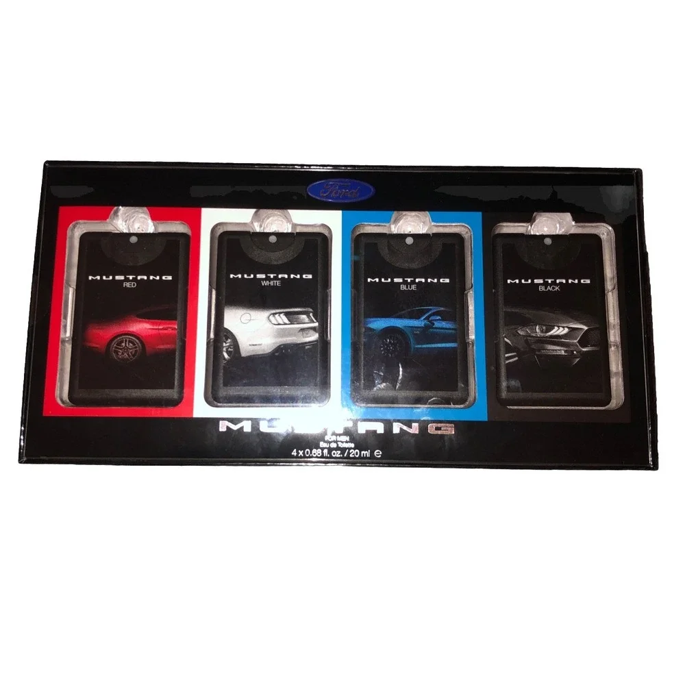 The Ford Mustang Fragrance Gift Set 4 x 0.68 fl oz Eau De Toilette For Men. NIB!